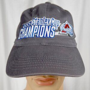 Vintage Nike Adult OS Gray Colorado Avalanche 2001 Stanley Cup Champions Hat Cap